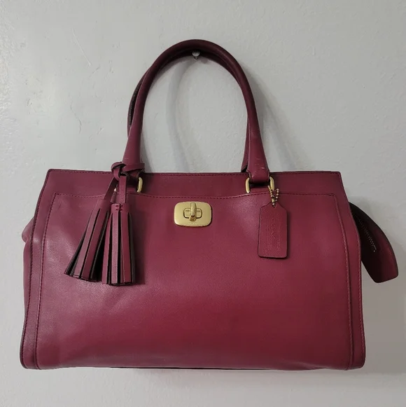 Coach Magenta Leather Chelsea Carryall Satchel - Picture 1 of 16